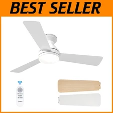 42-Inch Low Profile Ceiling Fan with Dimmable Lights & Remote Control, Quiet
