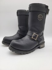 Milwaukee Black Leather Motorcycle Boots Mens Size 9.5