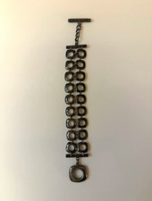 Tiffany & Co 925 Silver Double Square Cushion Link Toggle Bracelet