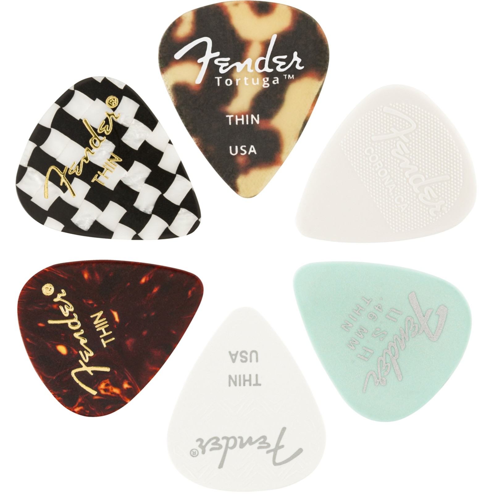 Набор тонких плектренов Fender 351 Picks Material Medley 2290₽