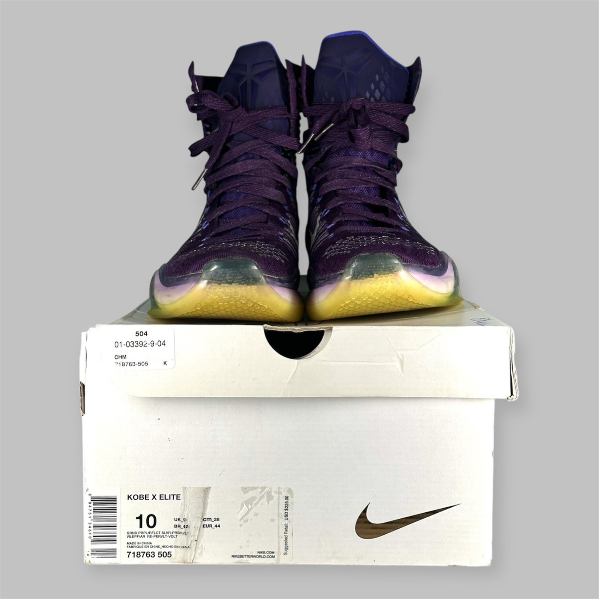 Nike Kobe X Elite High Team Purple Mens Size 10 718763-505