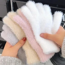 1 Pair Women’s Winter Plush Velvet Gloves: Warm Soft Cycling Fashion Mittens