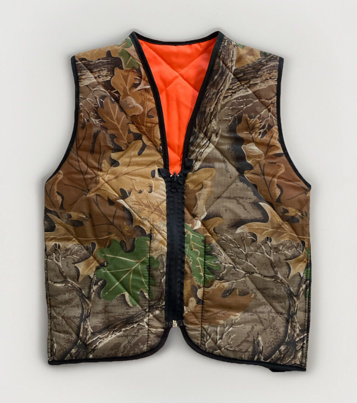 Boys Hunting Vest Camo and Orange Reversible (Size XL 1B) Quilted