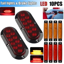 10pcs Rear Led Submersible Trailer Tail Lights Kit Boat Marker Truck Waterproof