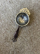 Vintage 1930s&ndash;1950s Art Deco Stainless Steel Tea Strainer Made in England