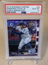 2019 Bowman Chrome - Fernando Tatis JR - SP PURPLE REFRACTOR RC  PSA 10