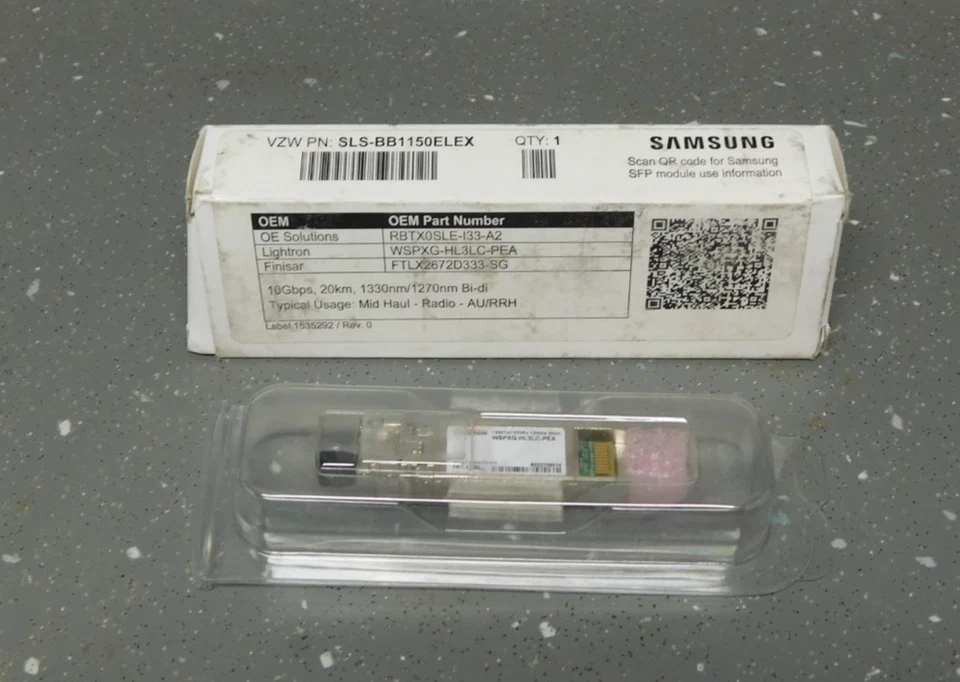 Samsung / Lightron SFP Transceiver Module WSPXG-HL3LC-PEA / VZW: SLS-BB1150ELEX