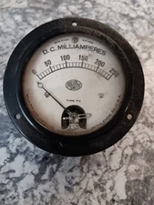 Vintage Roller-Smith Co Electrical 0-250 Type TD D.C. Amperes  **Untested