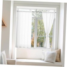 Sheer Curtains, Sheer Curtains 63 inch Length 2 38"W x 63"L Pack of 2 White