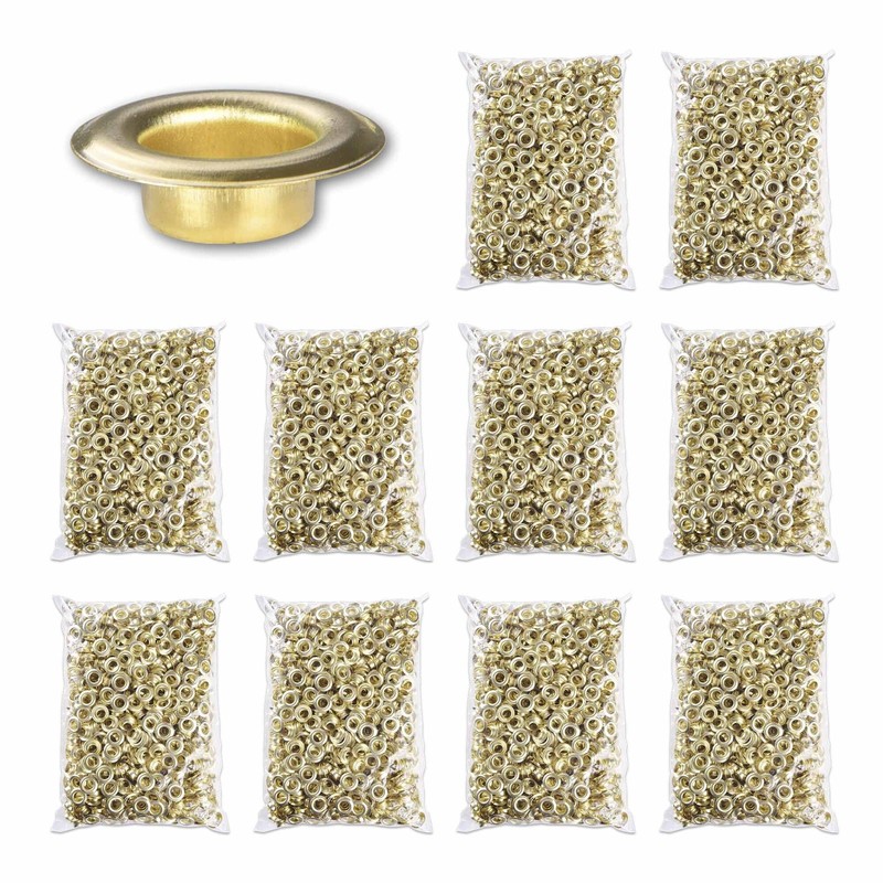 Yescom 10000 pcs Grommet Kit 3/8" Size #2 Brass Eyelets for Fabric Tarp Banner