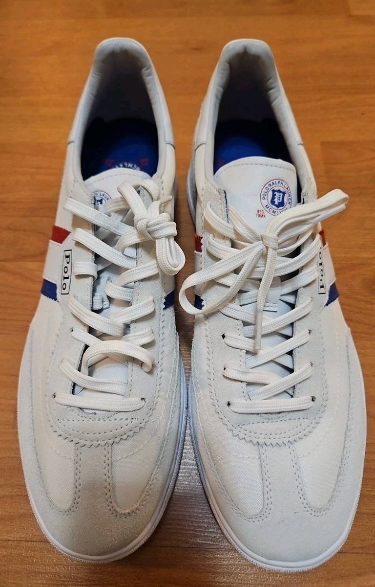 Polo Ralph Lauren Bedford Sneakers Shoes Bianco Red White Blue