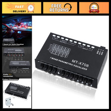 7-Band Car Audio Equalizer with Subwoofer Outputs, Adjustable Graphic EQ, 7.3"x4