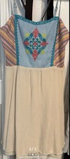 Flying Tomato Boho Embroidered Dress Size S Multicolor Smocked Strapless Festiva