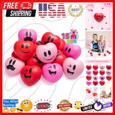 15 Pcs Valentines Day 3 inch Heart Stress Balls Stress Relief Heart Shaped St...