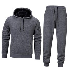 Mens Tracksuit 2 Piece Hoodies Sweatsuit Men Casual Athletic Large Grey