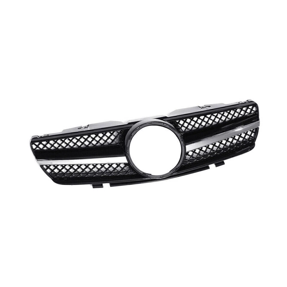 For 2003 2004-2006 Mercedes Benz R230 SL500 SL550 SL600 Front Grille Grill Black - Image 4 of 4