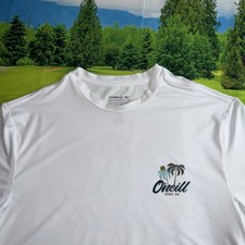 O'NEILL TRVLR UPF TEE SHIRT - PALMS, MENS SIZE L WHITE, UPF 50 TRAVELER SERIES