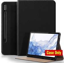 Case for Samsung Galaxy Tab S7/S8 11 inch, S Pen Holder, Auto Wake/Sleep, Black