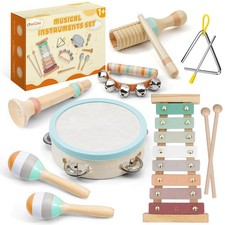 Montessori Toys for 1 2 3 Year Old - Wooden Toys Baby Musical Instruments, Ne...