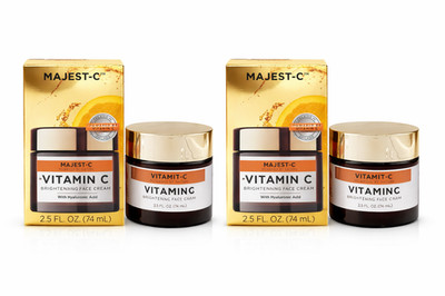 2 pack Majest-C Vitamin C Hyaluronic Acid Brightening Face Cream 2.5 fl oz 74 mL