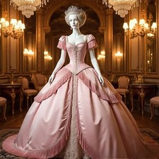 Customized Pink Vintage Victorian Evening Gown Corset Special Occasion Ball Gown