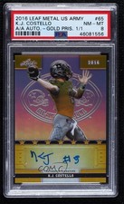 2016 Leaf US Army All-American Bowl Gold Prismatic 1/1 KJ Costello #65 Auto tj0