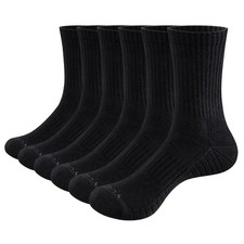 YUEDGE Mens Socks Moisture Wicking Cotton Training Athletic Cushioned Crew So...