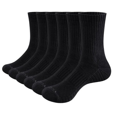 YUEDGE Mens Socks Moisture Wicking Cotton Training Athletic Cushioned Crew So...