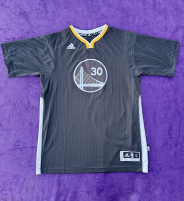 Stephen Curry Mens Size XL Gray Warriors Sleeve Adidas Swingman