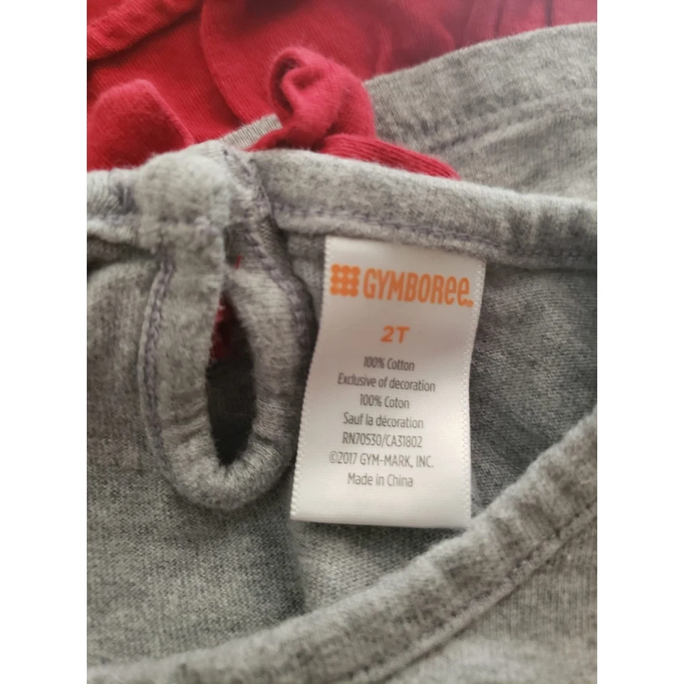 Vestido Gymboree 2T Niñas Copo de Nieve Volantes Gris Rojo Foto 4 de 4