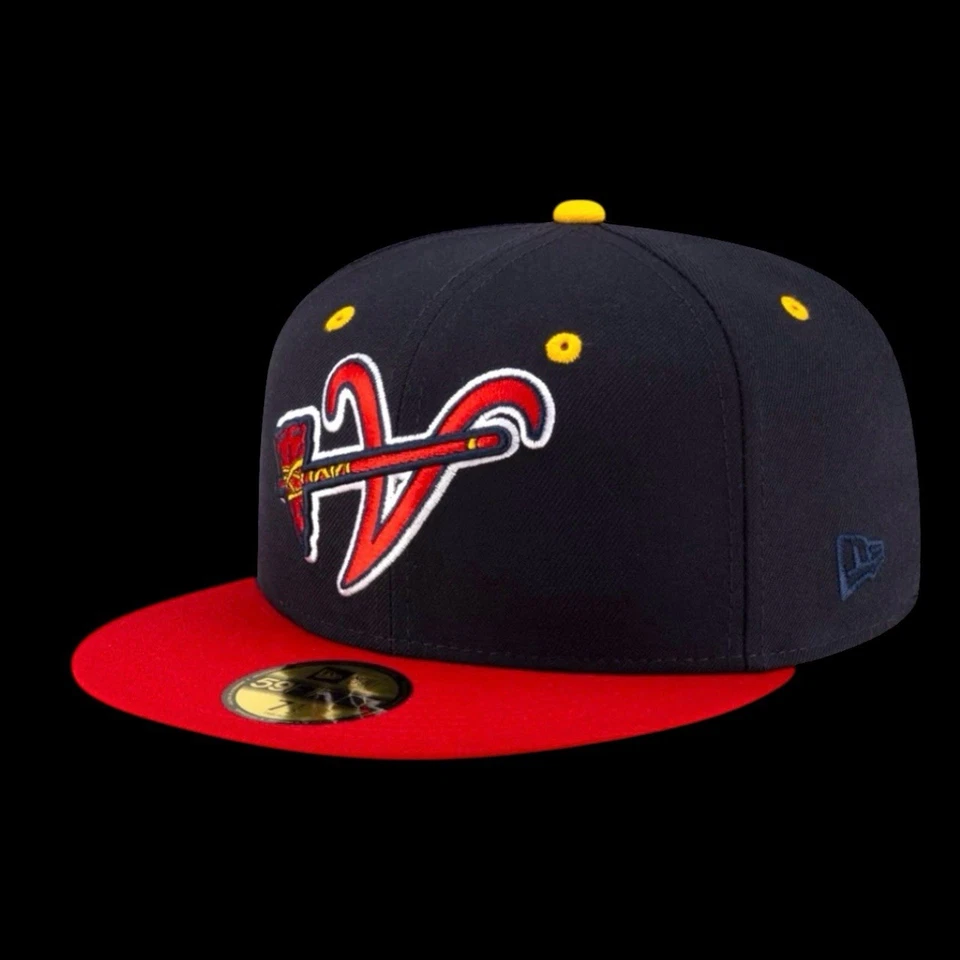Atlanta Braves x Usher Upside Down A  Peace Up A-Town Down Fitted Cap Black Red - Image 4 of 4