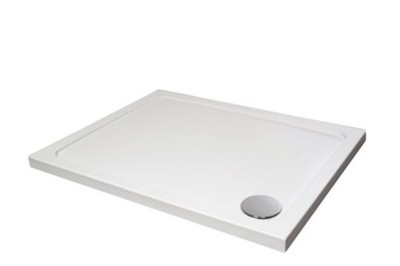 Just Trays rechteckige Duschwanne 1000 x 800 mm in weiß - H1080100 - 45 mm Acryl