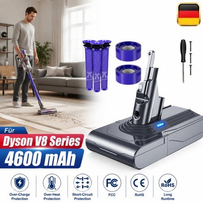 4600mAh Akku w/ Filters Für Dyson V8 Absolute Animal Staubsauger Ersatzakku TOP