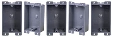 (5) 1-Gang 8 Cubic Inch Flanged Shallow PVC Old Work Standard Switch/Outlet Box