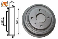 Tamburo freno posteriore Ford Escort MK1 Ø 203 mm x 45 mm non RS 2000 & MEXICO
