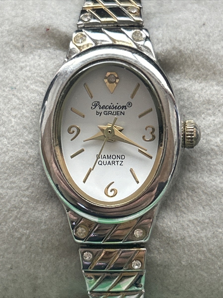 Gruen Precision Women’s Two-Tone Silver/Gold Vintage Polo Style Horizontal Watch Gruen Vintage Ladies main image 4
