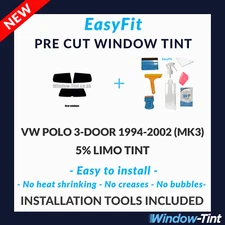EasyFit Static Pre Cut Tint & Tools For VW Polo 3-door 94-02 (MK3) 5% Limo Rear