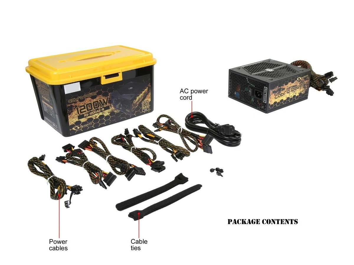 ⭐特価⭐美品 RX-1200AE 1200W 80PLUS GOLD 1200W ATX PC Power Supply RAIDMAX Cobra RX-1200AE-B SLI