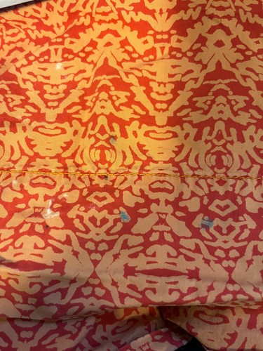 Joe Fresh Elastic Waist 100% Cotton Skirt Size Med. Pockets Orange Melon Print - Picture 5 of 5