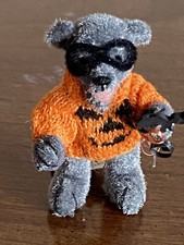 ARTIST Mary Bures Miniature Vtg Tiny Halloween Open Mouth Bear 1.5  Adorable NR