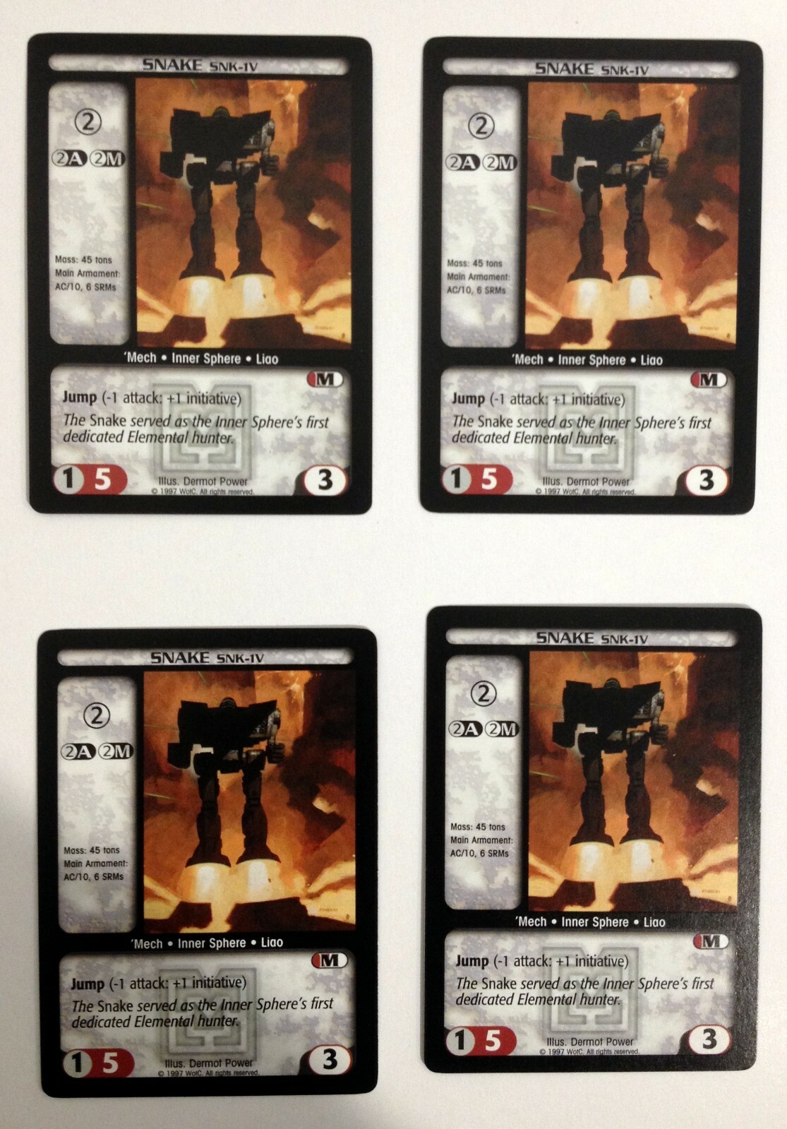 Snake SNK-1V (4) Battletech CCG Mercenaries 'Mech | eBay