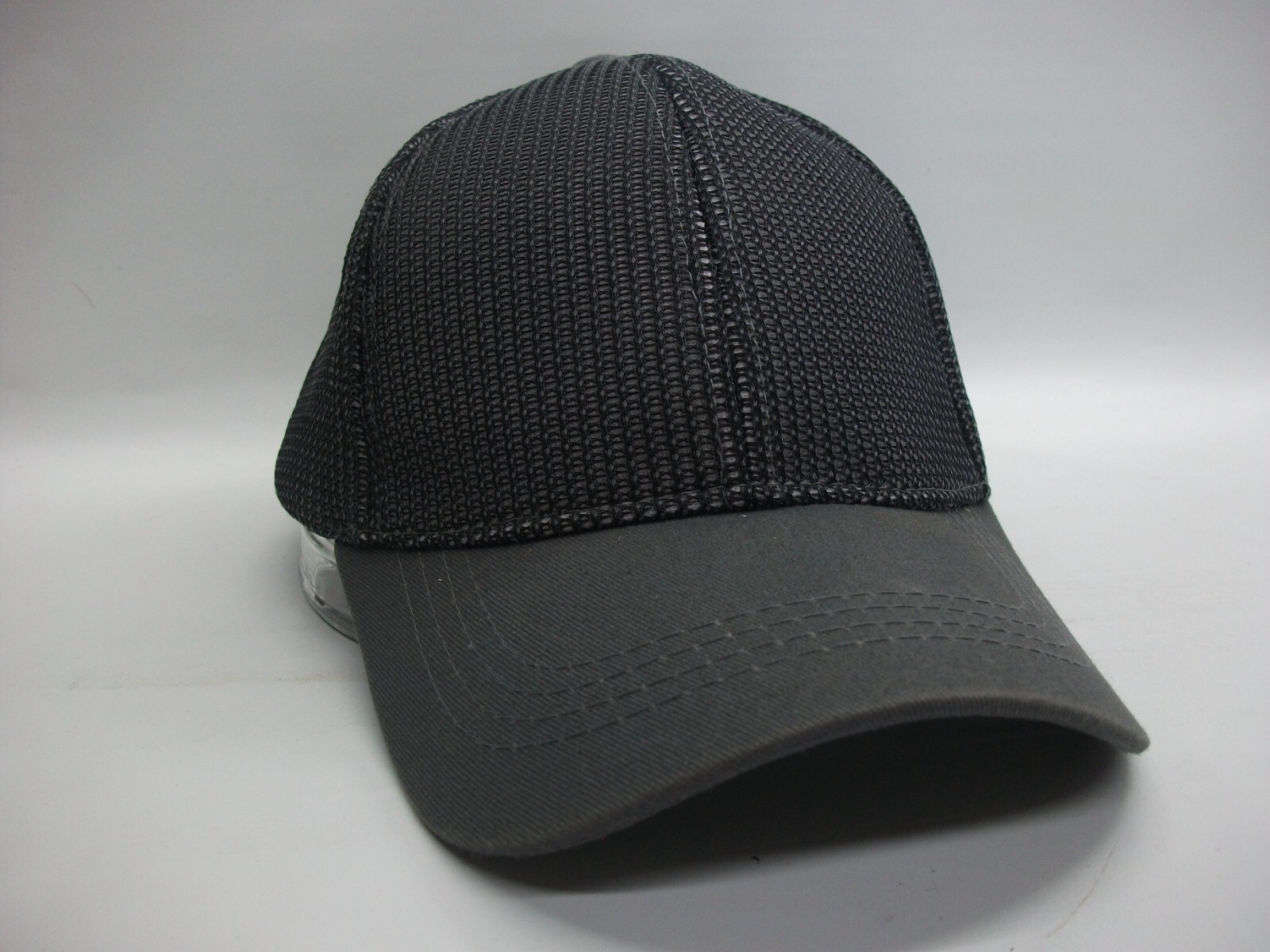 Plain Blank Hat Gray Hook Loop Baseball Cap - image 1