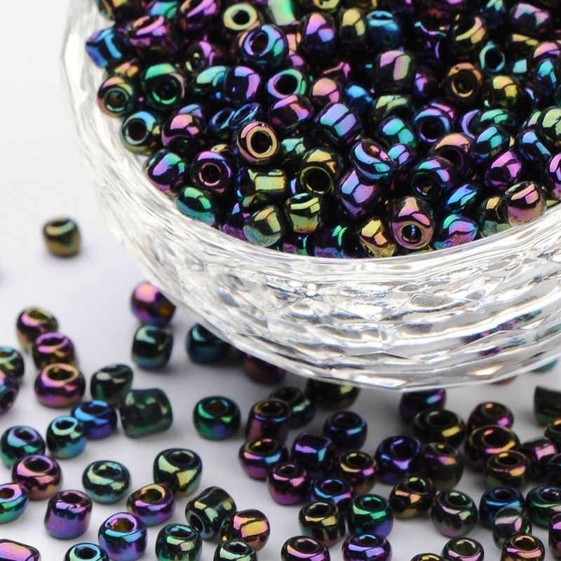 Lot De 500 Perles De Rocaille Bleu Translucide 4 Mm - Création Bijoux, Neuf
