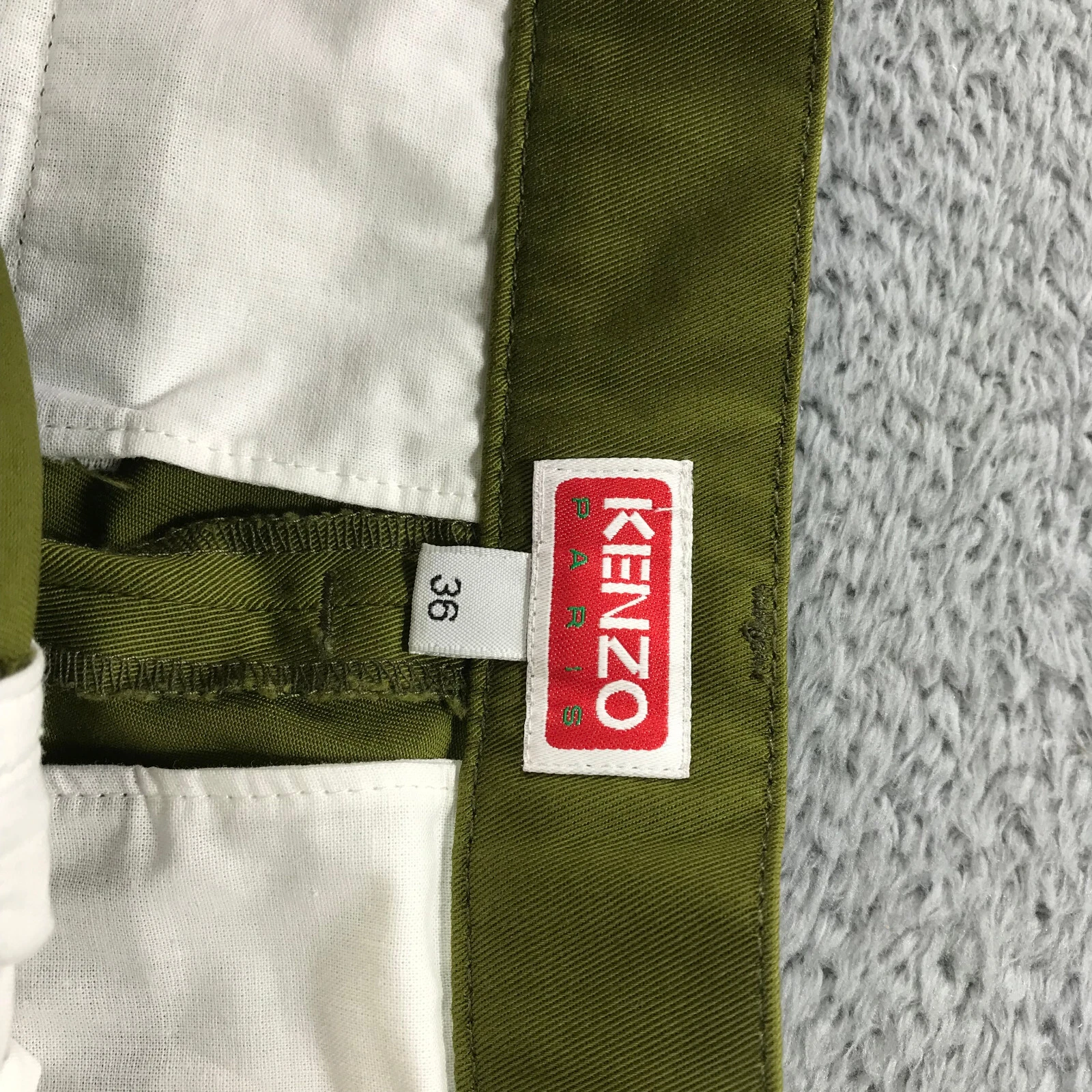 KENZO Pantalone Uomo 36 Gamba Dritta Pantalone Sartoriale Classico Chino Verde Casual