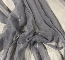 Hand Dyed PEARL GRAY - Silk Gauze Chiffon Fabric