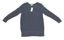 Ann Taylor LOFT Sweater Womens Size XS Navy Blue Chunky Knit Pullover Top NWT