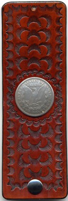 SASS TAN WITH MORGAN EAGLE CONCHO COWBOY ACTION SHOOTING LOADING BLOCK STRIP CAS