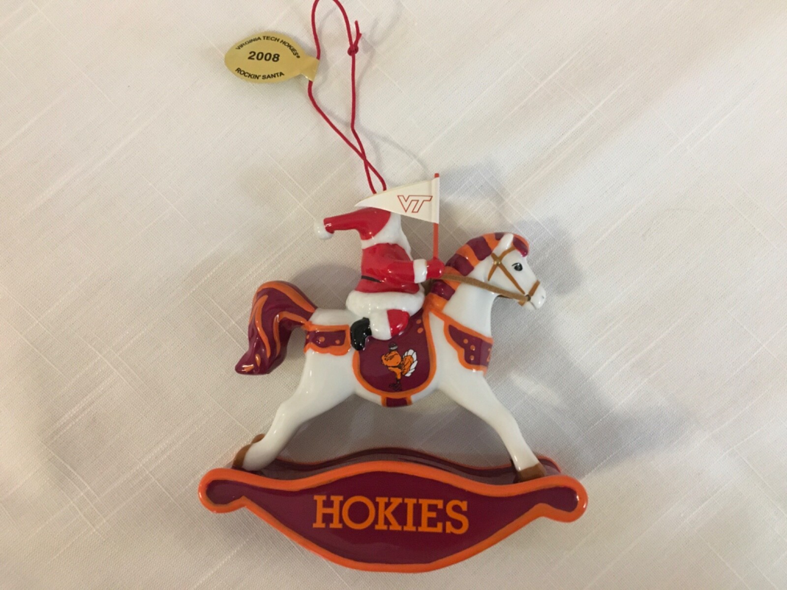 Danbury Mint College Virginia Tech Hokies Rocking Horse Christmas