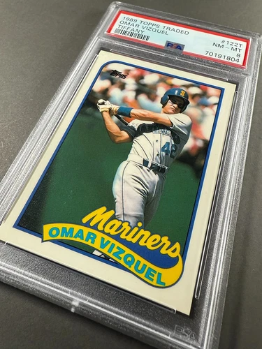 (PSA 8) 1989 Topps Traded Tiffany #122T, Omar Vizquel