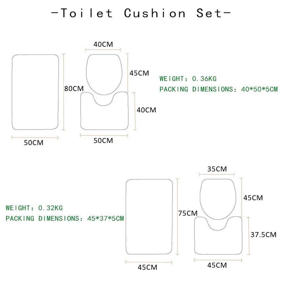 Badematte Badvorleger Badgarnitur Rutschfest Marmor Badteppiche WC-Vorleger Sets - Bild 2 von 4